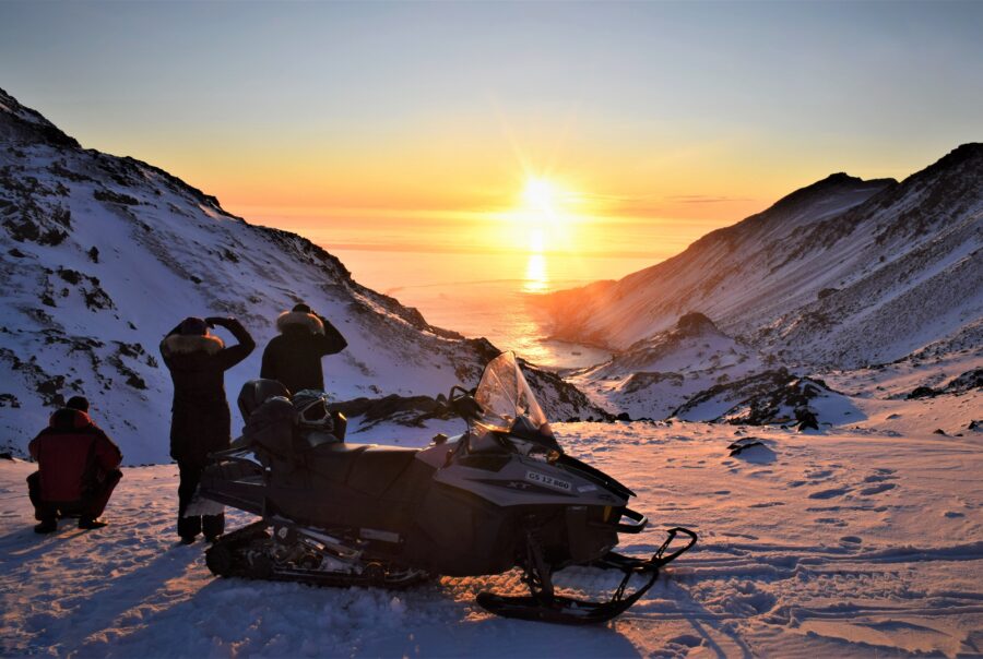 Snow mobile in the backyard of Tasiilaq. Photo: Tasiilaq Tours