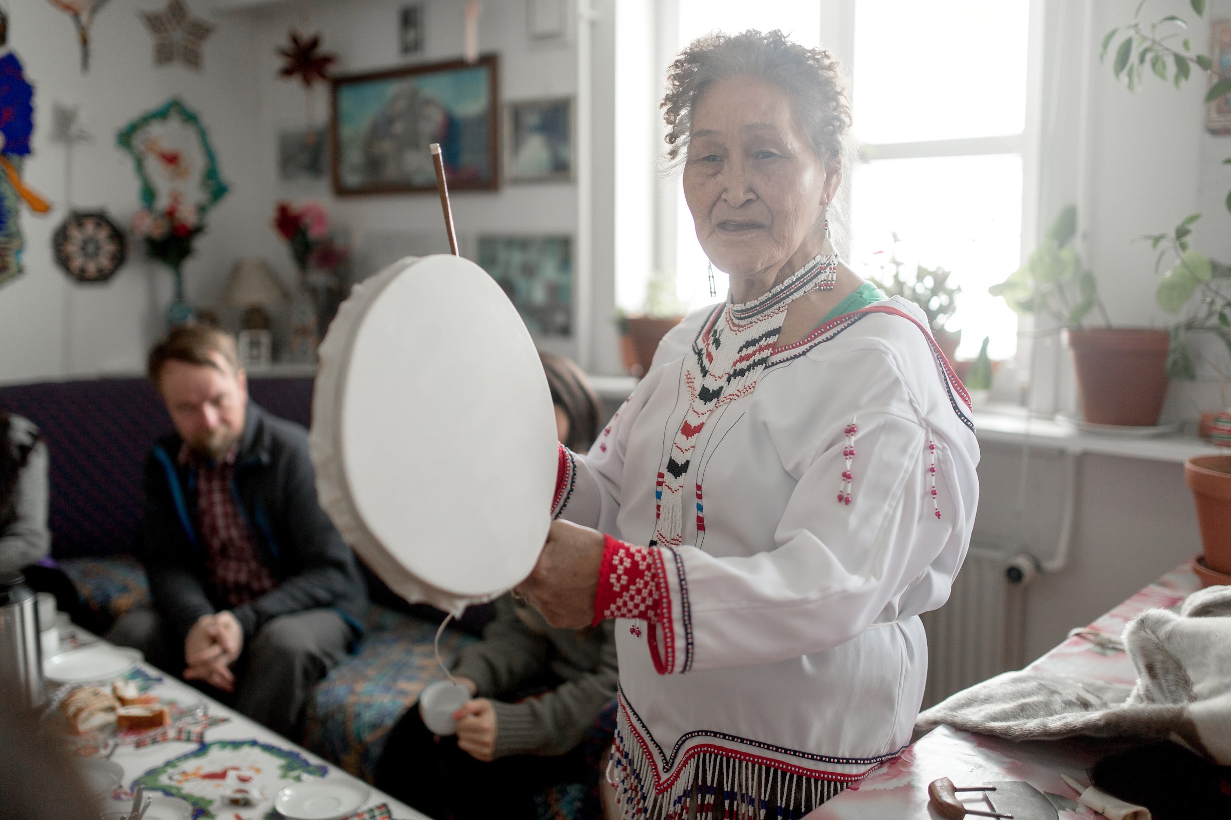 A woman from Tasiilaq in East Greenland talking about the traditional Greenlandic drum dance