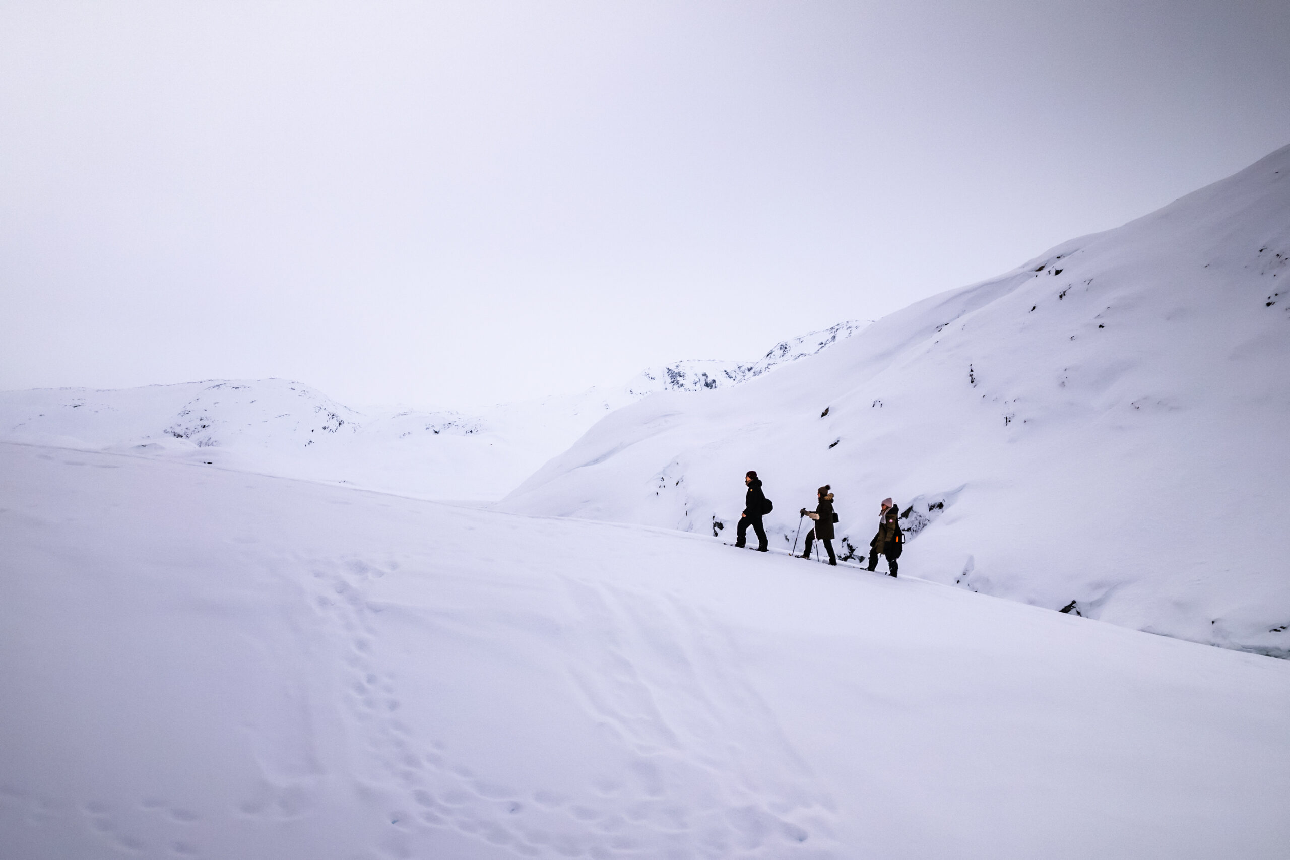 Snow shoe group near the Ice Camp. Photo by Aningaaq Rosing Carlsen - Visit Greenland